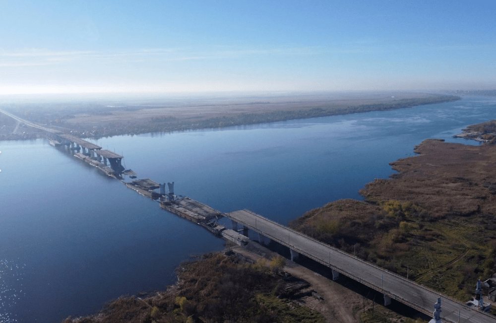 Bridge across the Dnipro